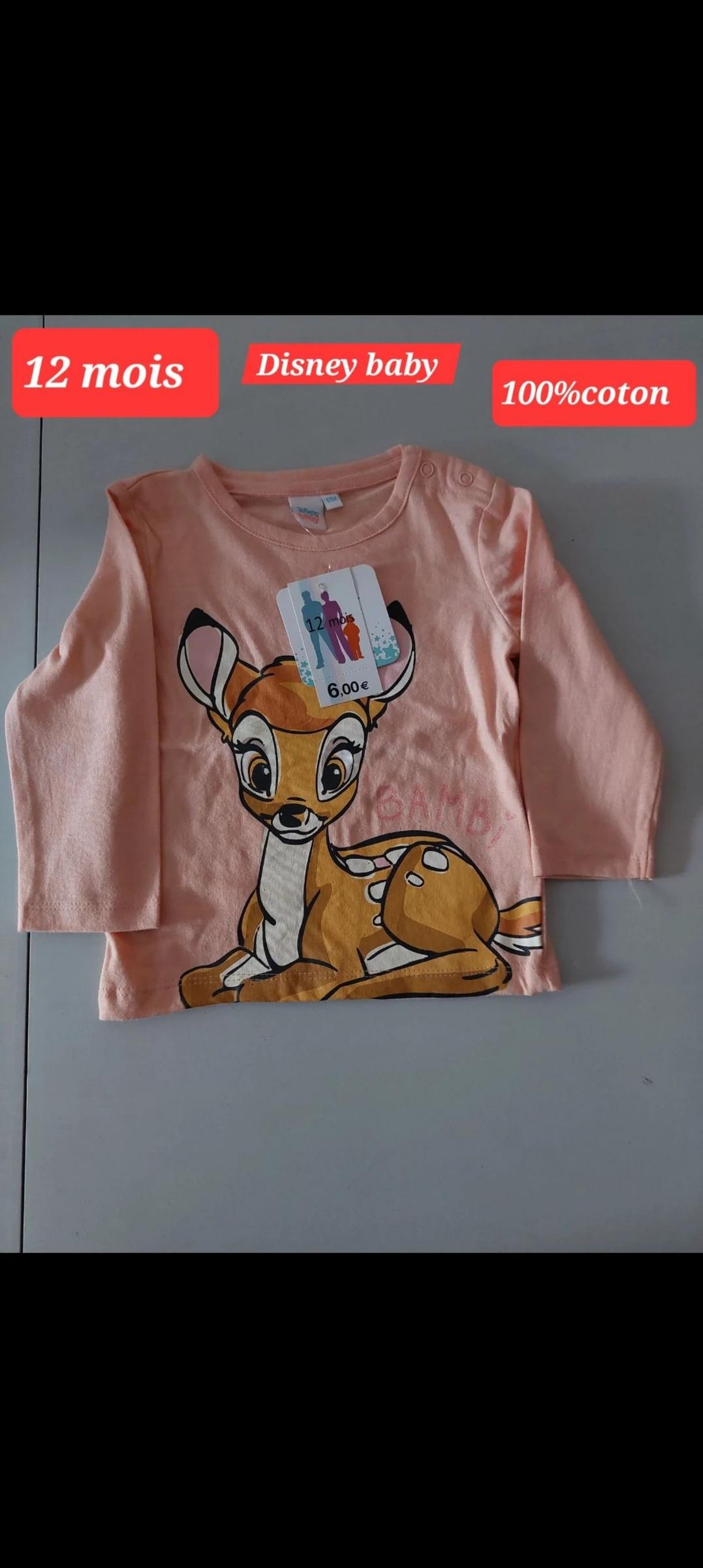 Haut Bambi fille 12 mois 